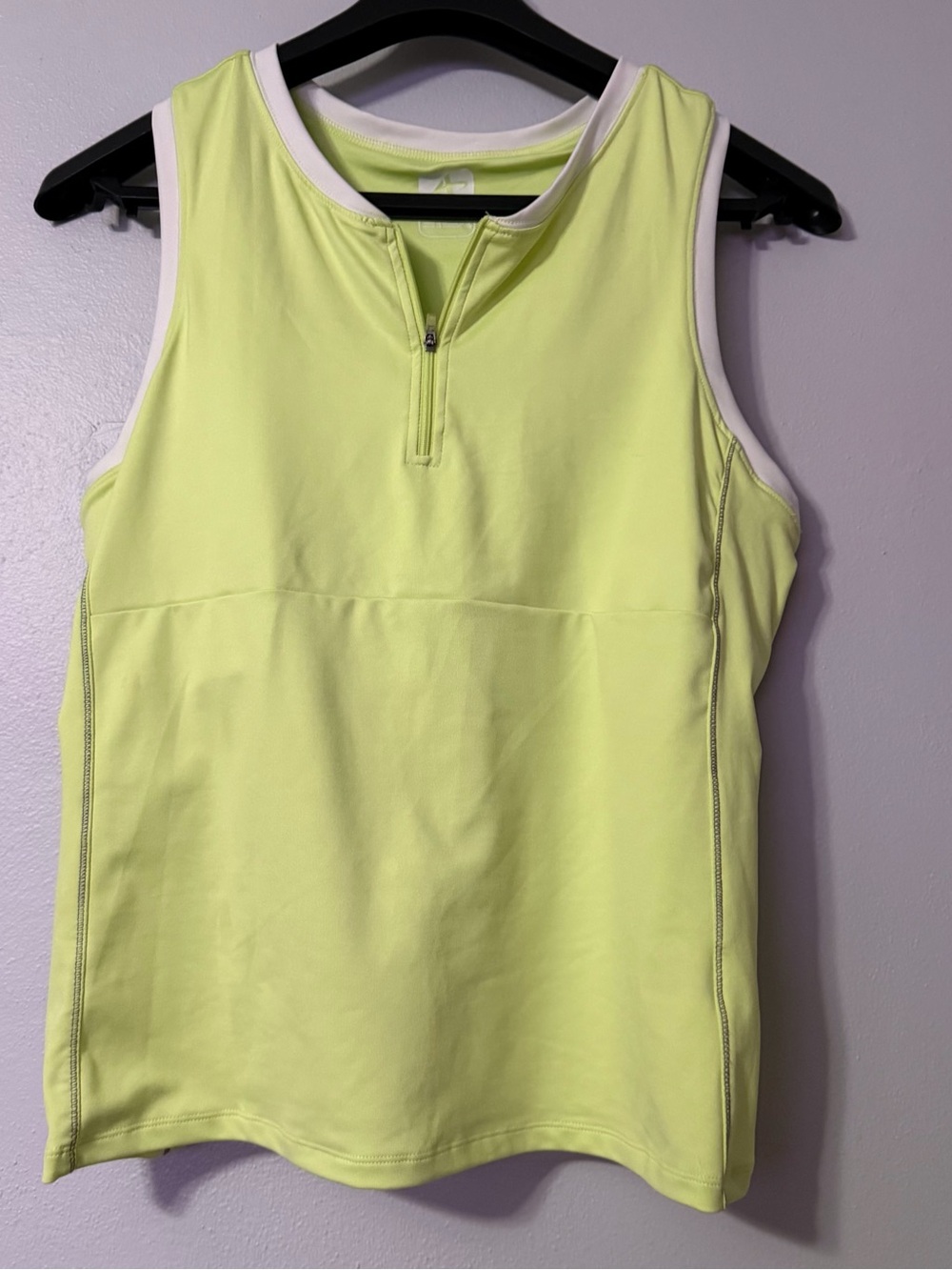 Athletech Neon Yellow Sleeveless Zip-Front Athletic Tank
